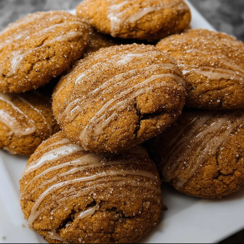 Chewy Maple Pumpkin Cookies with Warm Spices and Brown Butter Glaze - tertiary view